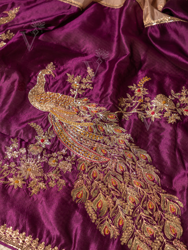 Wine Silk Dress Material