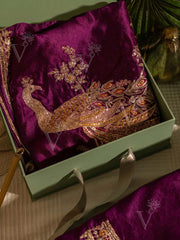 Wine Silk Dress Material