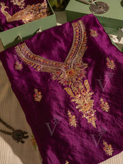 Wine Silk Dress Material