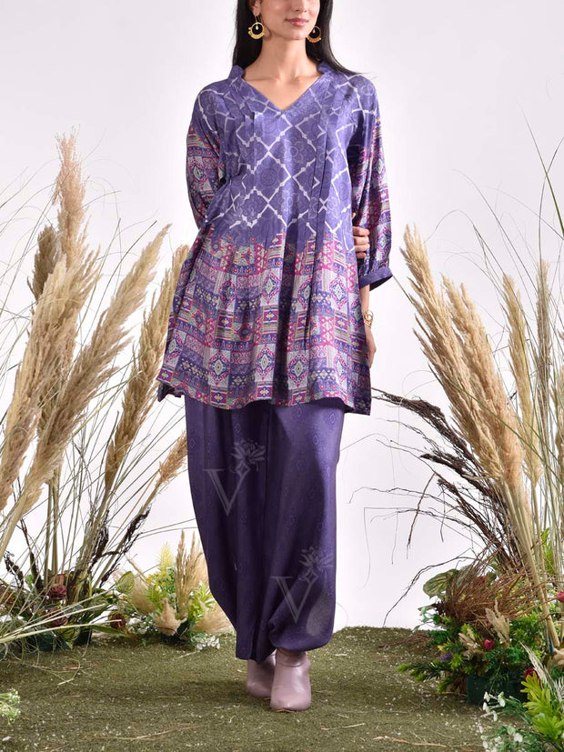 Violet Vasansi Silk Printed Peplum and Harem Pants Set