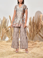 Grey Vasansi Silk Printed Co Ord Set