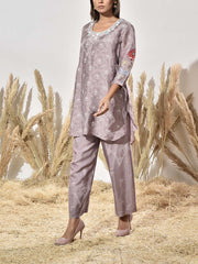 Grey Vasansi Silk Embroidered Co Ord Set