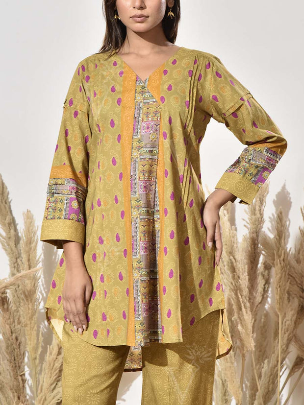 Green Cotton Printed Co Ord Set