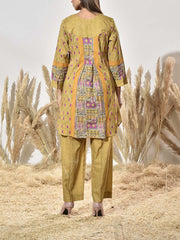 Green Cotton Printed Co Ord Set