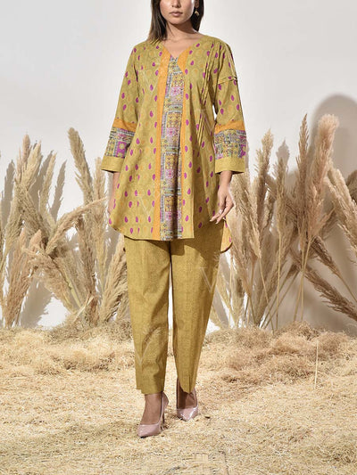 Green Cotton Printed Co Ord Set