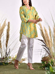 Green Cotton Printed Top