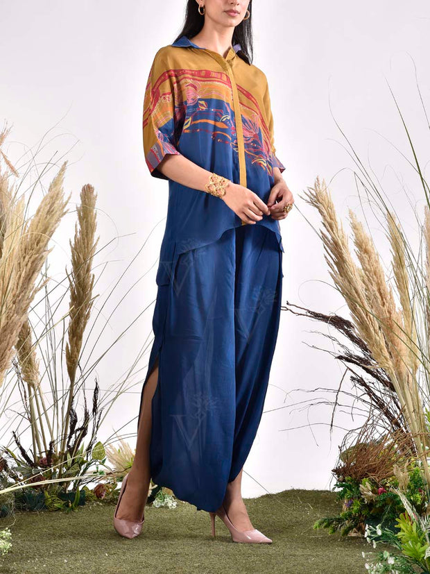Blue Vasansi Silk Printed Co Ord Set