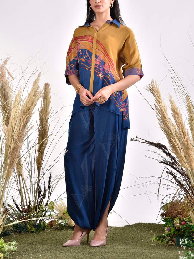 Blue Vasansi Silk Printed Co Ord Set