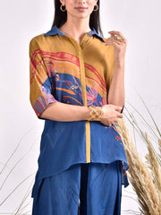 Blue Vasansi Silk Printed Co Ord Set