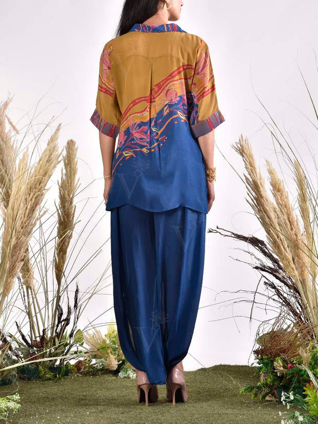Blue Vasansi Silk Printed Co Ord Set