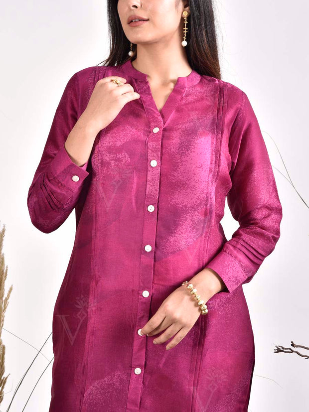 Purple Vasansi Silk Printed Co Ord Set