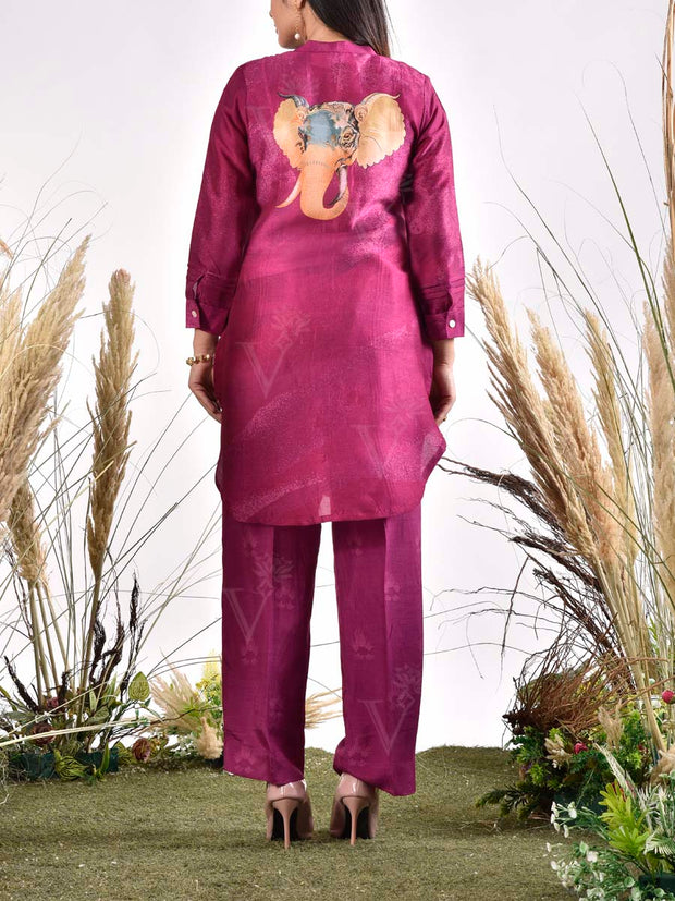 Purple Vasansi Silk Printed Co Ord Set