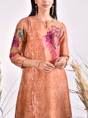 Tan Vasansi Silk Printed Co Ord Set