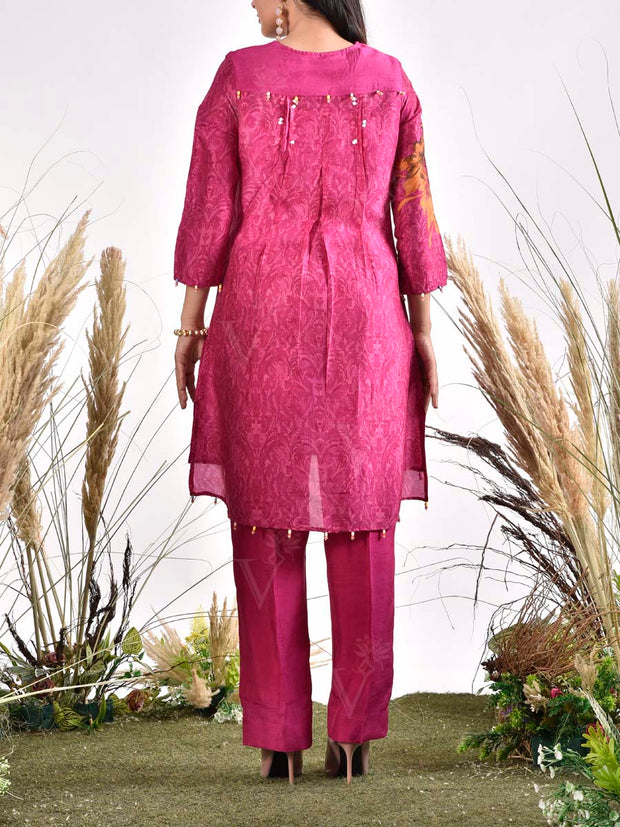 Pink Vasansi Silk Printed Co Ord Set
