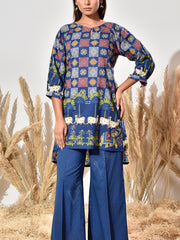 Blue Cotton Printed Co Ord Set
