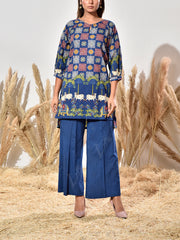 Blue Cotton Printed Co Ord Set