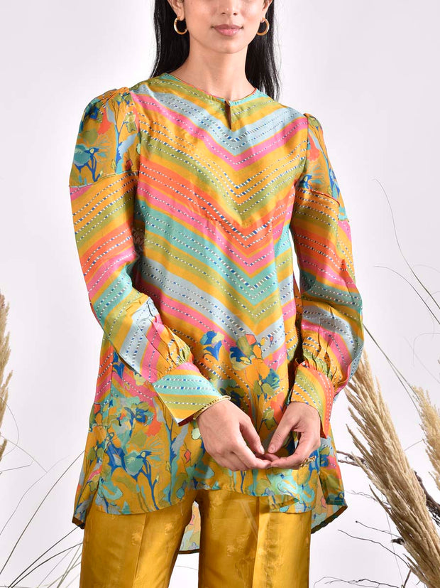 Multi Color Vasansi Silk Printed Co Ord Set