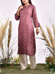 Berry Cotton Printed Kurta