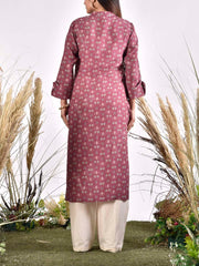 Berry Cotton Printed Kurta