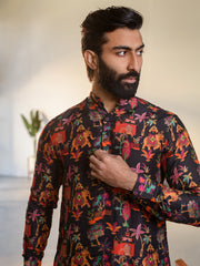 Jual Elephant Black  Ganganery Kurta For Men