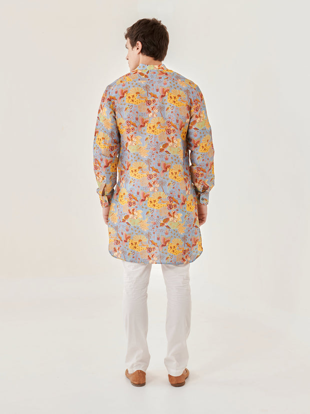 Cheetah Fairy Blue Ganganagery Kurta