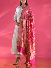 Pink Georgette Zari Dupatta