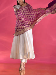 Violet Georgette Zari Dupatta