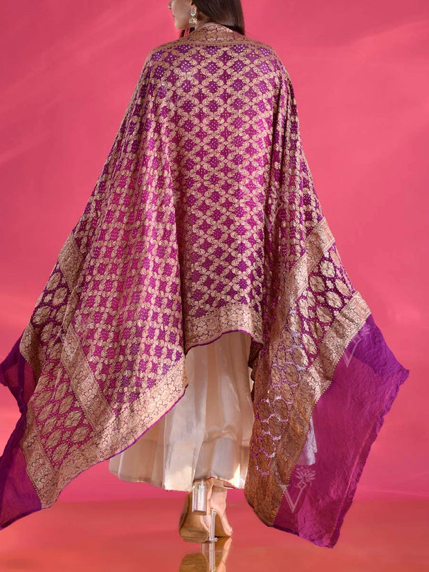 Violet Georgette Zari Dupatta