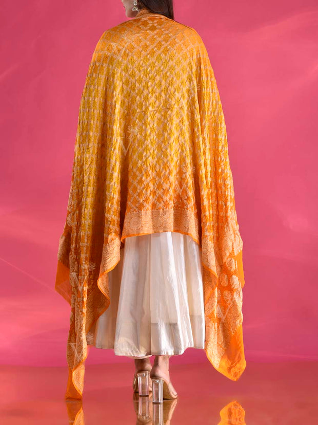 Yellow Georgette Zari Dupatta