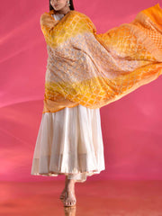 Yellow Georgette Zari Dupatta