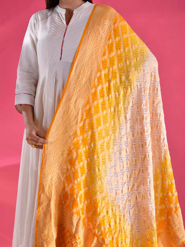 Yellow Georgette Zari Dupatta