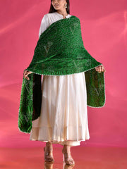 Green Gajji Silk Bandhani Dupatta