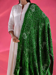 Green Gajji Silk Bandhani Dupatta