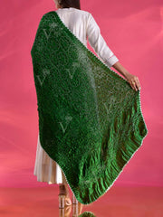 Green Gajji Silk Bandhani Dupatta