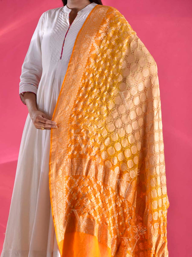 Yellow Georgette Zari Dupatta