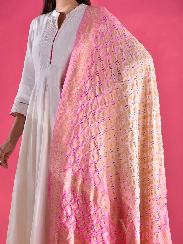 Pink Georgette Zari Dupatta