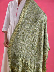 Green Gajji Silk Zari Dupatta