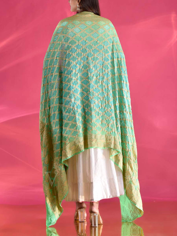 Green Georgette Zari Dupatta