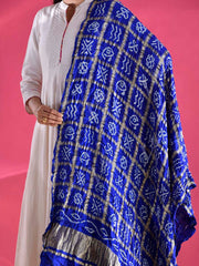 Blue Gajji Silk Zari Dupatta