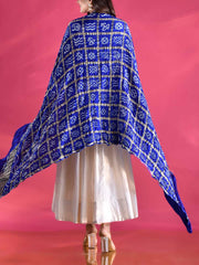 Blue Gajji Silk Zari Dupatta