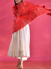 Red  Zari Dupatta