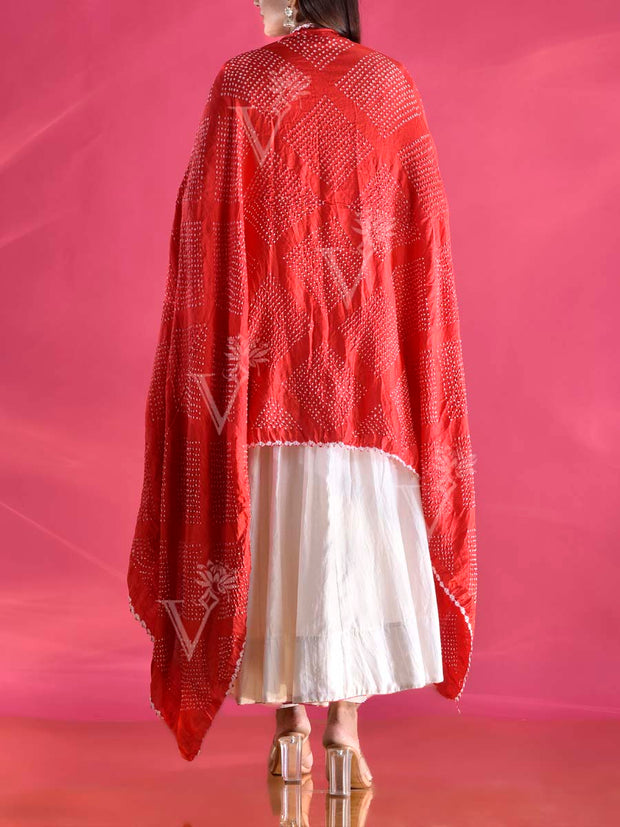 Red  Zari Dupatta