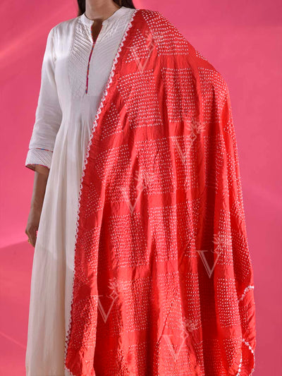 Red  Zari Dupatta