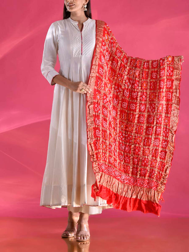 Red Zari Dupatta