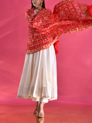 Red Zari Dupatta