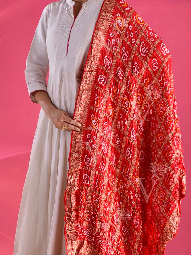 Red Zari Dupatta