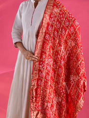 Red Gajji Silk Zari Dupatta