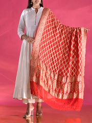 Red Georgette Zari Dupatta