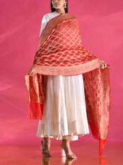 Red Georgette Zari Dupatta