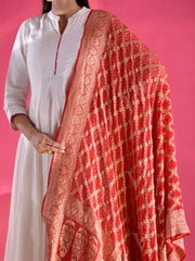 Red Georgette Zari Dupatta